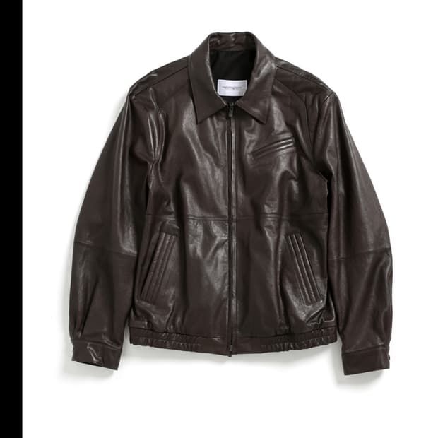 해칭룸 스티치 볼륨 레더 자켓 