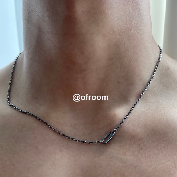 (2.1mm) 앤틱실버925 빈티지 훅 체인 목걸이 50cm