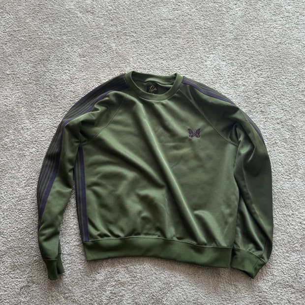 니들스 트랙 크루넥 올리브 S