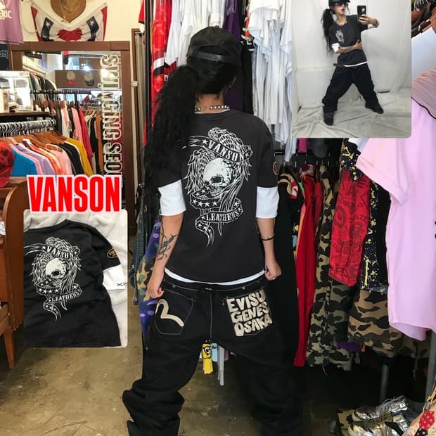 ☠️ 밴슨 스컬 자수패치 레이어드 반팔 티셔츠 ☠️