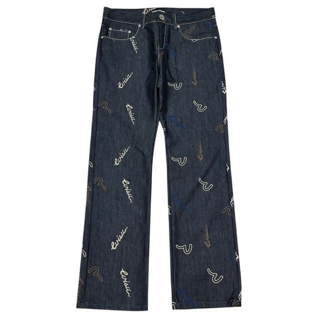 EVISU 에비수 멀티 자수로고 데님팬츠 바지 34