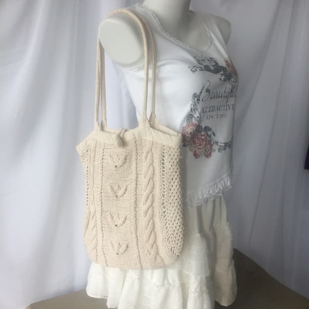 knitted tote bag