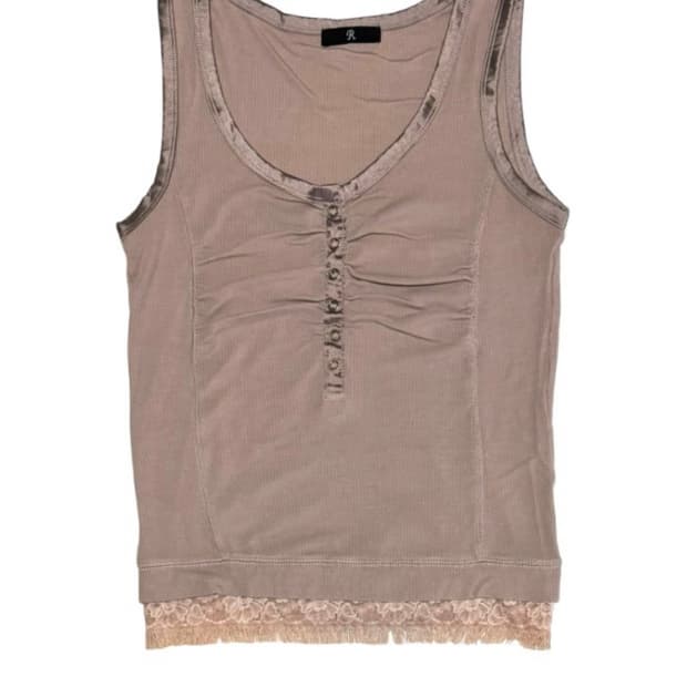Half button lace top