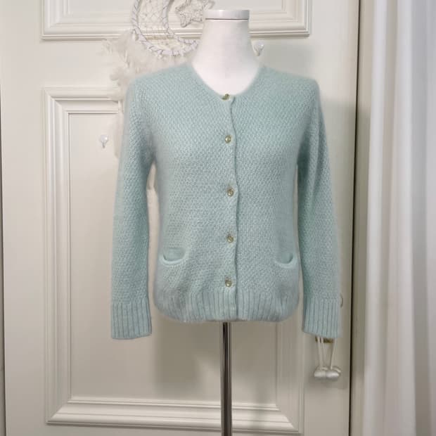 mint angora pocket point lovely cardigan