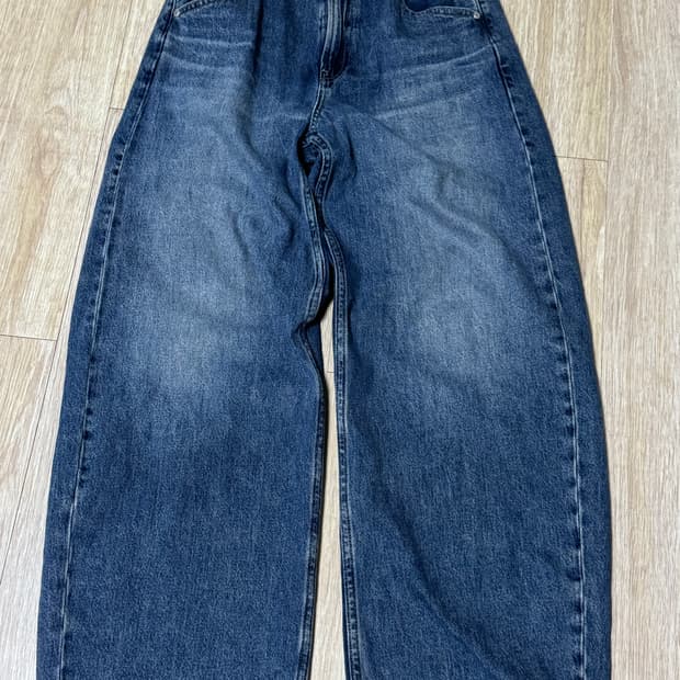 유니클로 배기커브진 중청 26