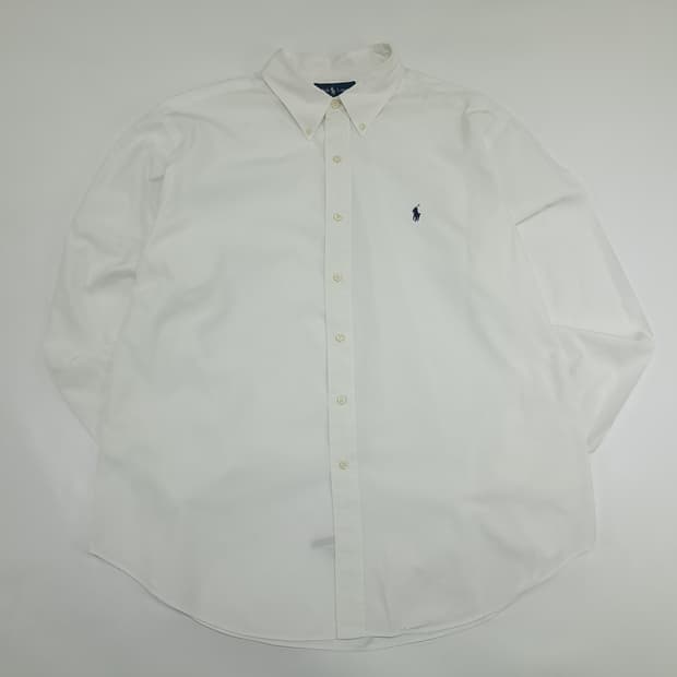 CN047 2XL 폴로 랄프로렌 화이트 긴팔 셔츠 남방