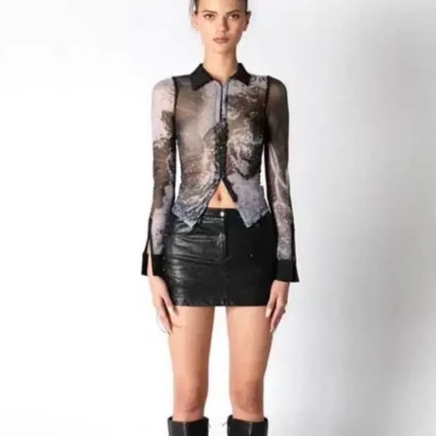 시오서울 sio seoul 매쉬 후크 셔츠 탑 메쉬 fitted mash