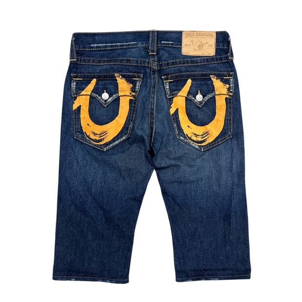 트루릴리전 프린팅 하프 데님팬츠(33)