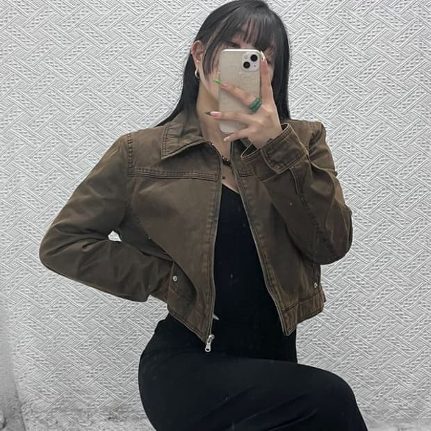 자라 왁스드 워시드 워싱 모던시크 빈티지 자켓 M C08941