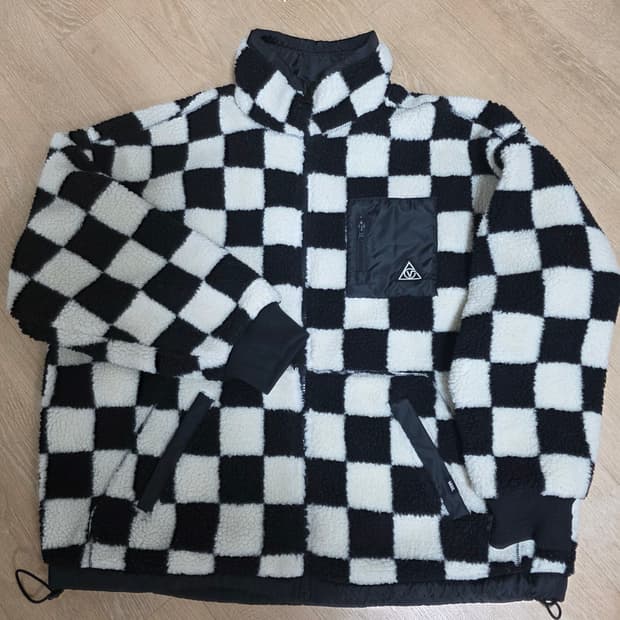 반스 체커보드 리버시블 후리스 자켓
