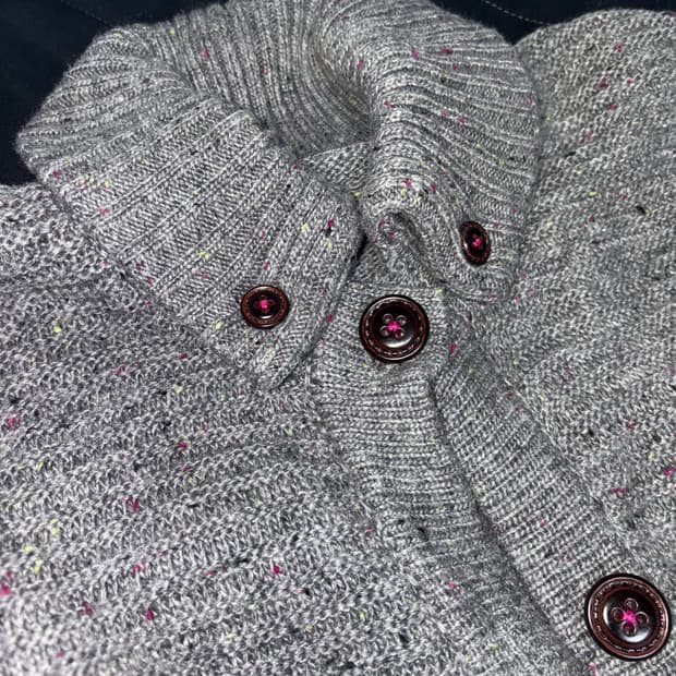 그레이 버튼 니트 베스트 조끼 일본 빈티지 모리걸 펑크 y2k