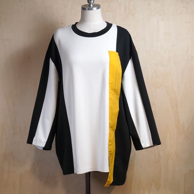 시스템 컬러 블록 슬리브 티셔츠