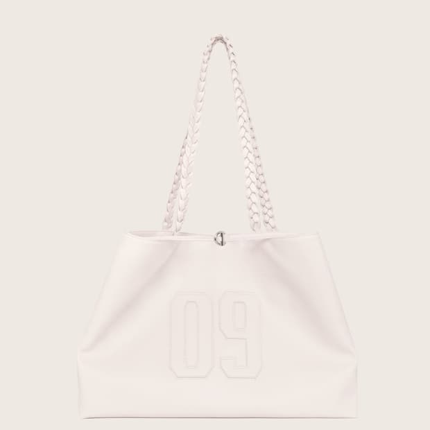 클리시어 09 넘버링 레더 백 핑크