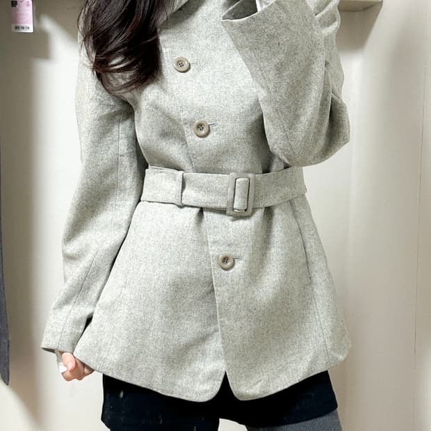 빈티지 그레이 벨트 코트 오네갸루 로걀 코이세이오깔 공겜여주 긱시크 고스