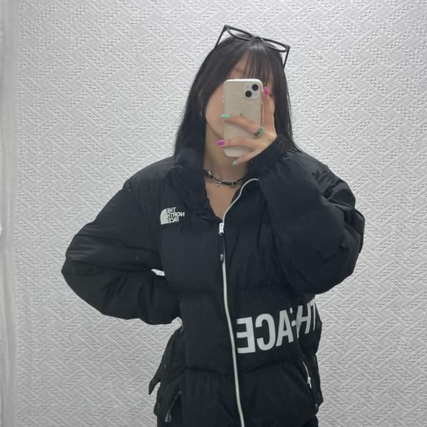 노스페이스 화이트라벨 알칸티볼 빅 레터링 패딩 M C07051