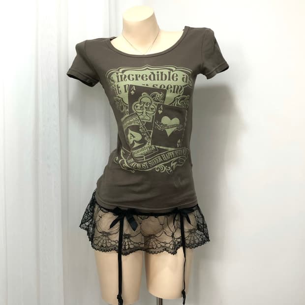 trump card printing khaki brown tee 