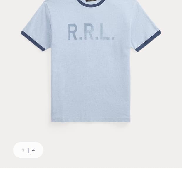 더블알엘 로고 저지 링거 티셔츠 M