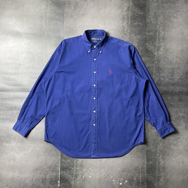 RALPH LAUREN 랄프로렌 블루 다운버튼 셔츠 A01098