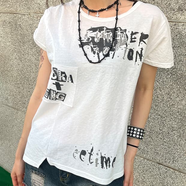 00's Asymmetrical Punk Graphic Tee