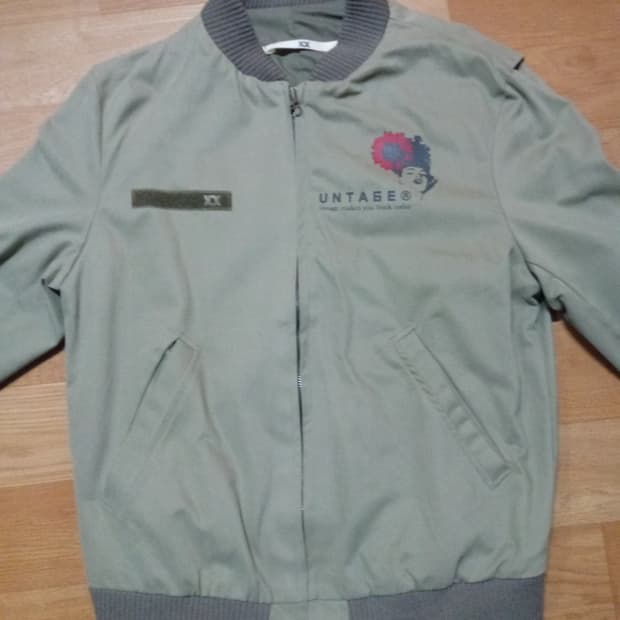 언티지 블루종 코튼점퍼