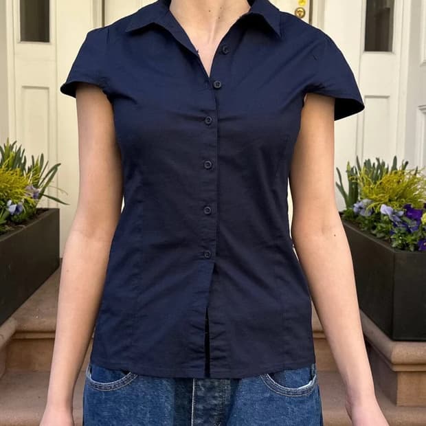 브랜디멜빌 rue 블라우스 남색