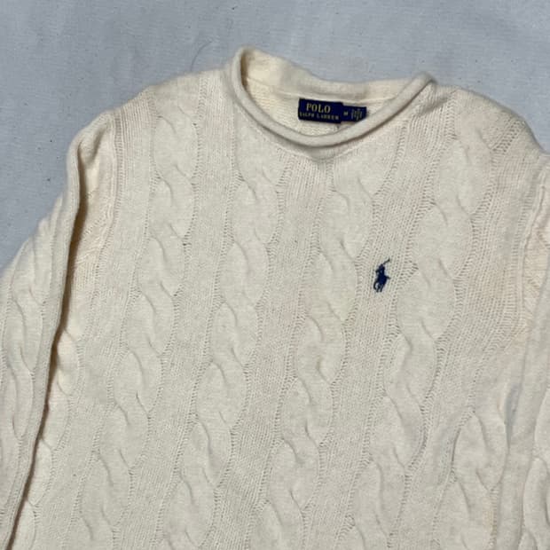 M 폴로랄프로렌 여성용 캐시미어 케이블 니트