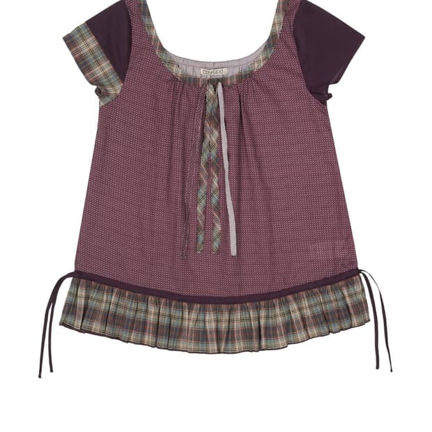 STRAP SHIRRING BLOUSE PURPLE