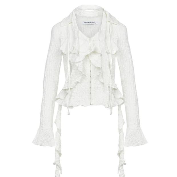 낫노잉 그런지 러플 블라우스