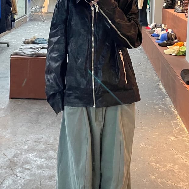 빈티지 블랙 가죽 자켓 H845