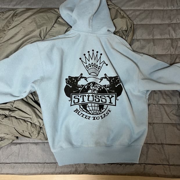 스투시 후드집업 슬레이트 s
