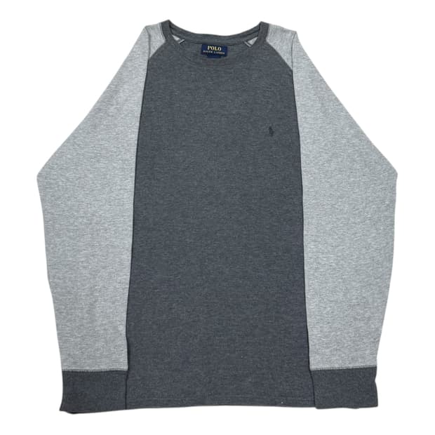 폴로 랄프로렌 와플 투톤 롱슬리브 그레이 L