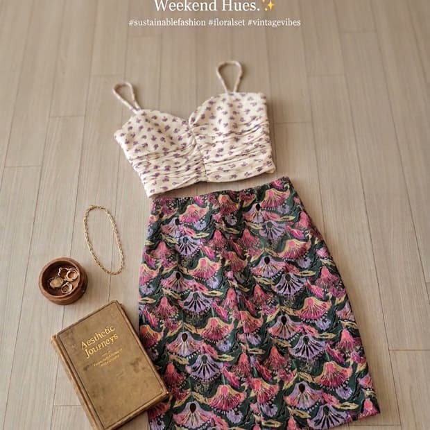 [ZARA] 자라 퍼플 플라워 스모킹 뷔스티에 탑 (S사이즈)