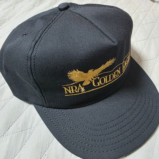[OS] 빈티지 NRA 골든이글 베이지 5패널 블랙 캡 ver. 굿컨디션