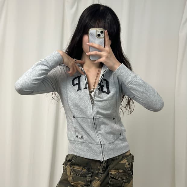 Gap 2way gray hood zip-up