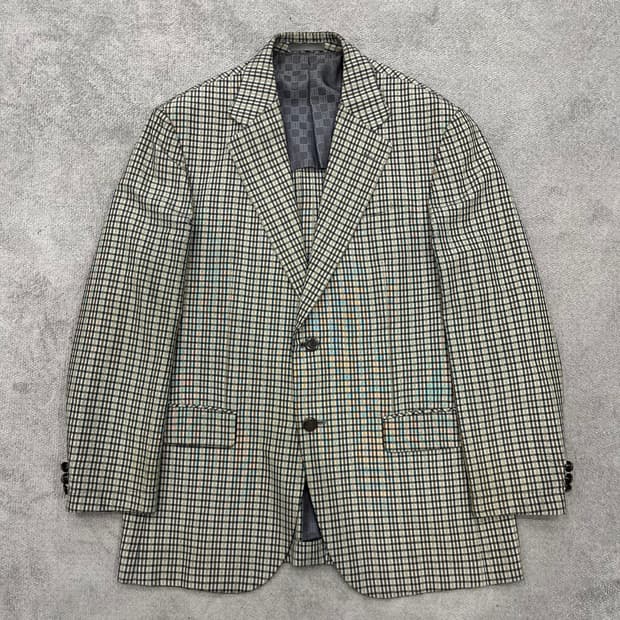 39R 지방시 체크무늬 블레이저 자켓