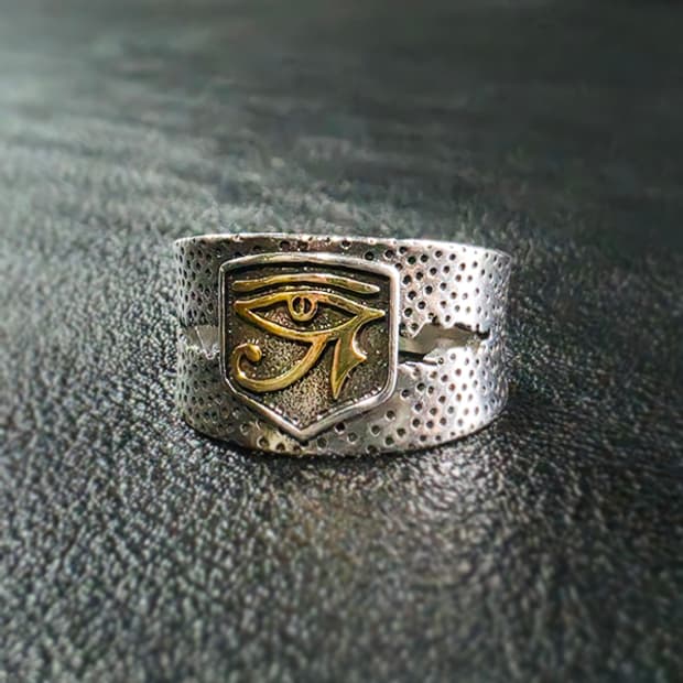 Heka 실버 남자 엔틱 빈티지 명품 고딕 일루미나티 호루스의눈 반지