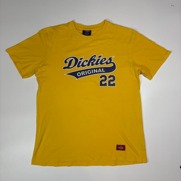 디키즈 옐로우 로고 반팔티