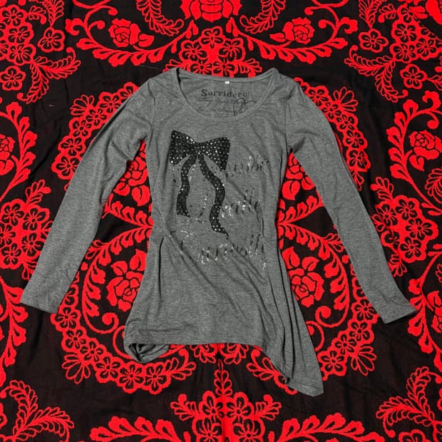 Y2K rock punk linestone long sleeve