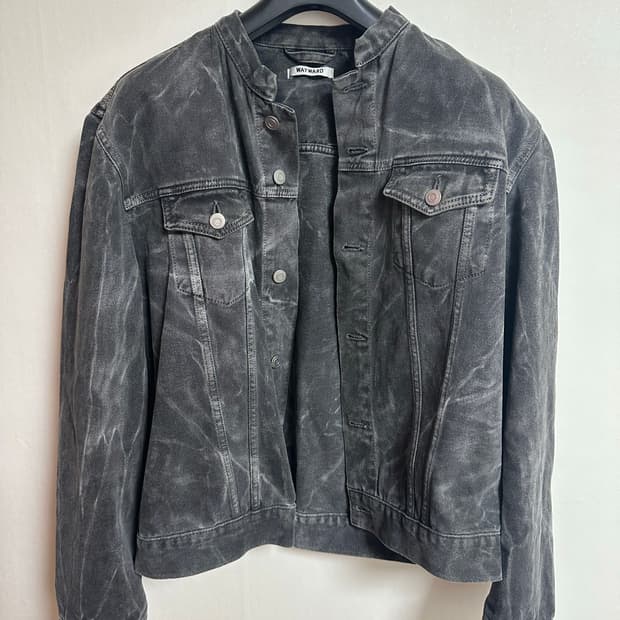 그레이 워싱 데님 자켓