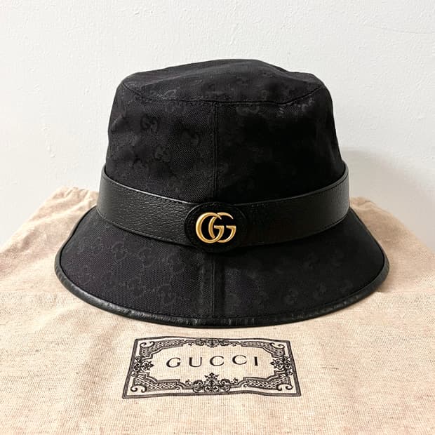 [미사용/정품] 구찌 GG 버킷 모자 블랙 버킷햇