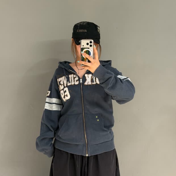 Quiksilver logo oversized hood zip-up