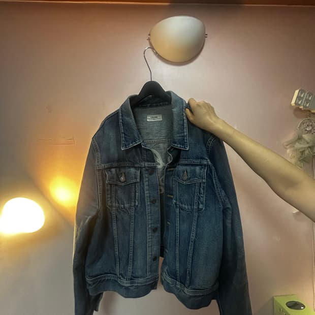 셀린느 로고 청자켓 xl