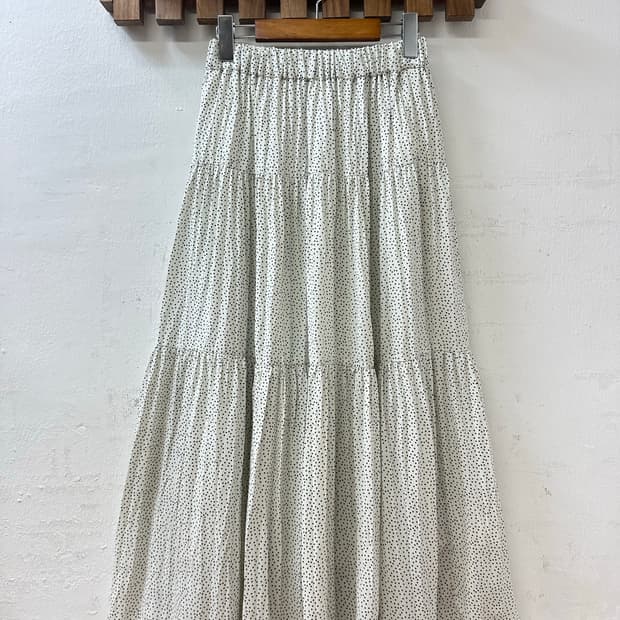 일본빈티지 어반리서치 도트 땡땡이 티어드 롱 스커트