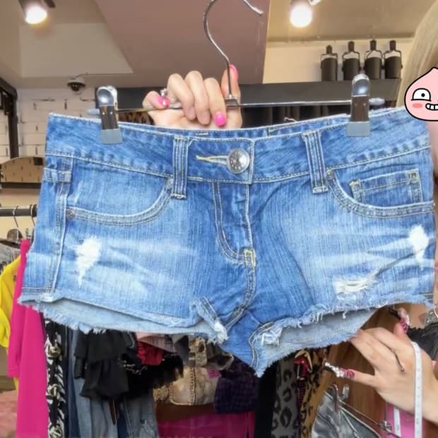 청바지 숏츠 반바지 갸루 펑크 와투케