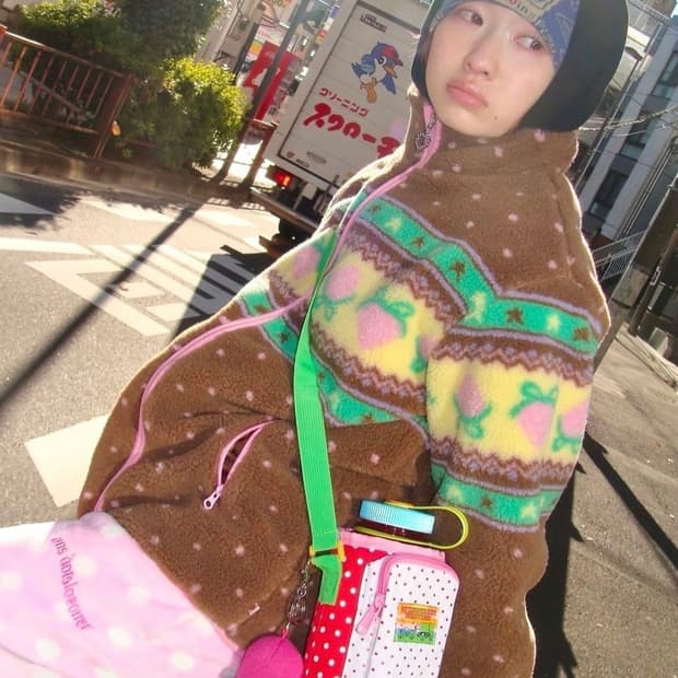 [Strawberrywestern]choco sherpa jacket S