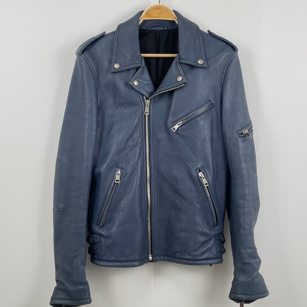 뮤즈룸[MUSEROOM] 램스킨 더블 라이더 레더 자켓