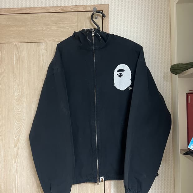 00s 올드 베이프 백로고 블랙 윈드브레이커 자켓 니고 bape