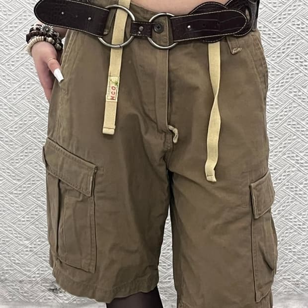 빈티지 보헤미안 웨스턴 와이드 버클 아일렛 벨트 C10849