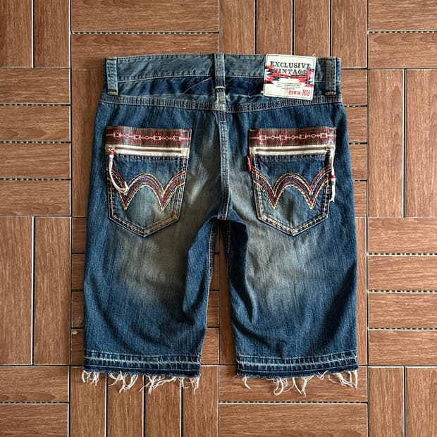 Edwin XV western cotton denim shorts