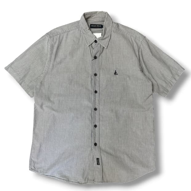 빈폴 스트라이프 그레이 반팔 셔츠 95